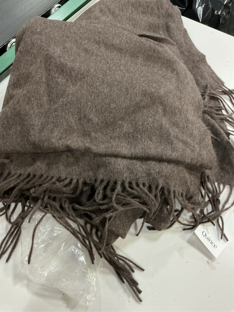 Condition photo showing Good Condition for quince, european mongolian cashmere throw / heather truffle brown / 60x80