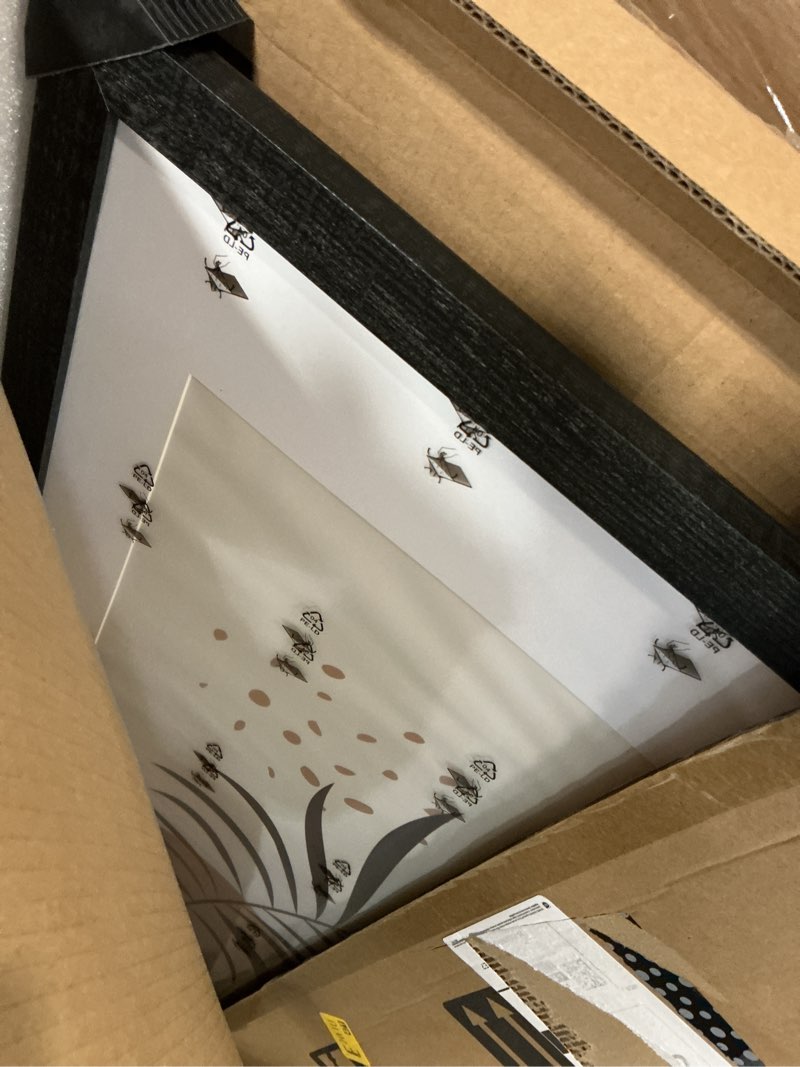 Condition photo showing Good Condition for hongkee 24x36 poster frame set of 2, rustic black wood style - display 24 x 36 poster without mat or 20x30 picture with mat, wall mounting horizontal and vertical rustic black 24x36 in