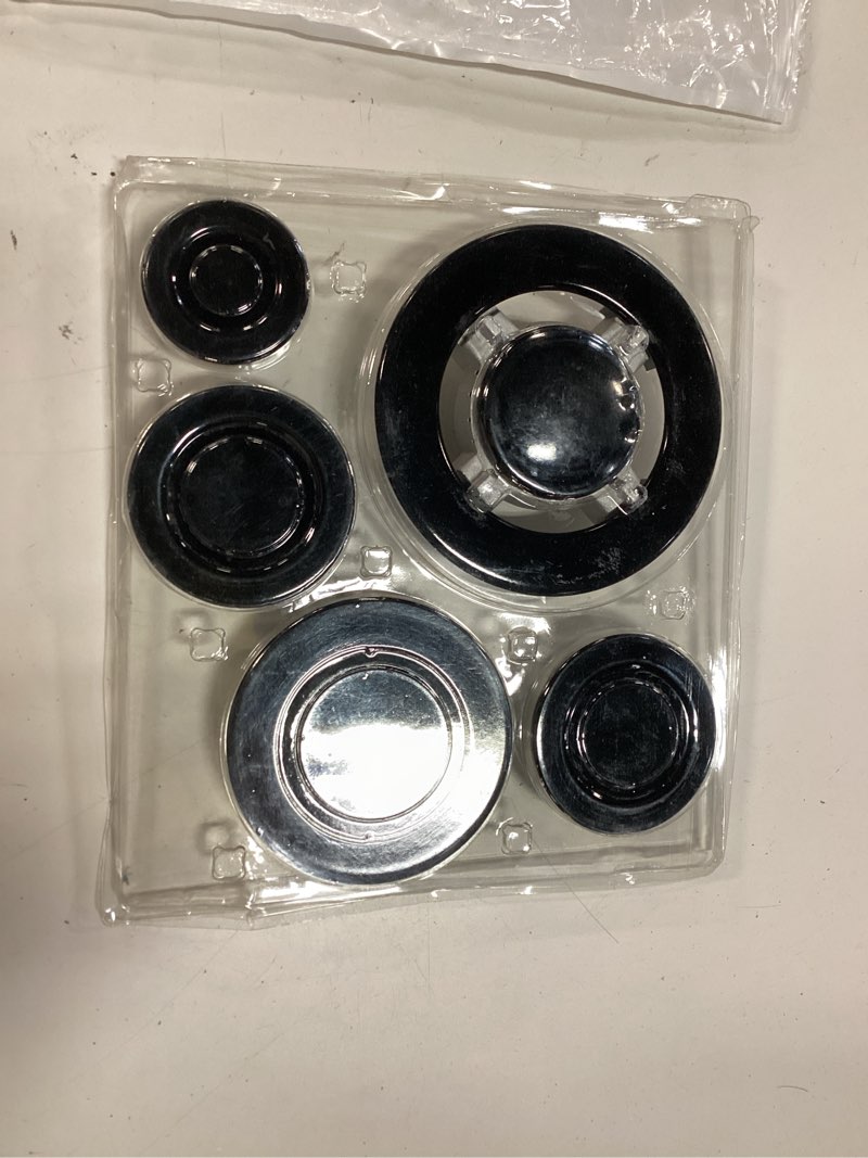 Condition photo showing As Is for 11pcs gas stove burner covers cooker hat set, comaptible for sa-baf gas stoves, 1 plus large, 1 large, 2 middle, 1 small, lid upgraded gas hob burner crown flame cap, replacement caps stove burner hea
