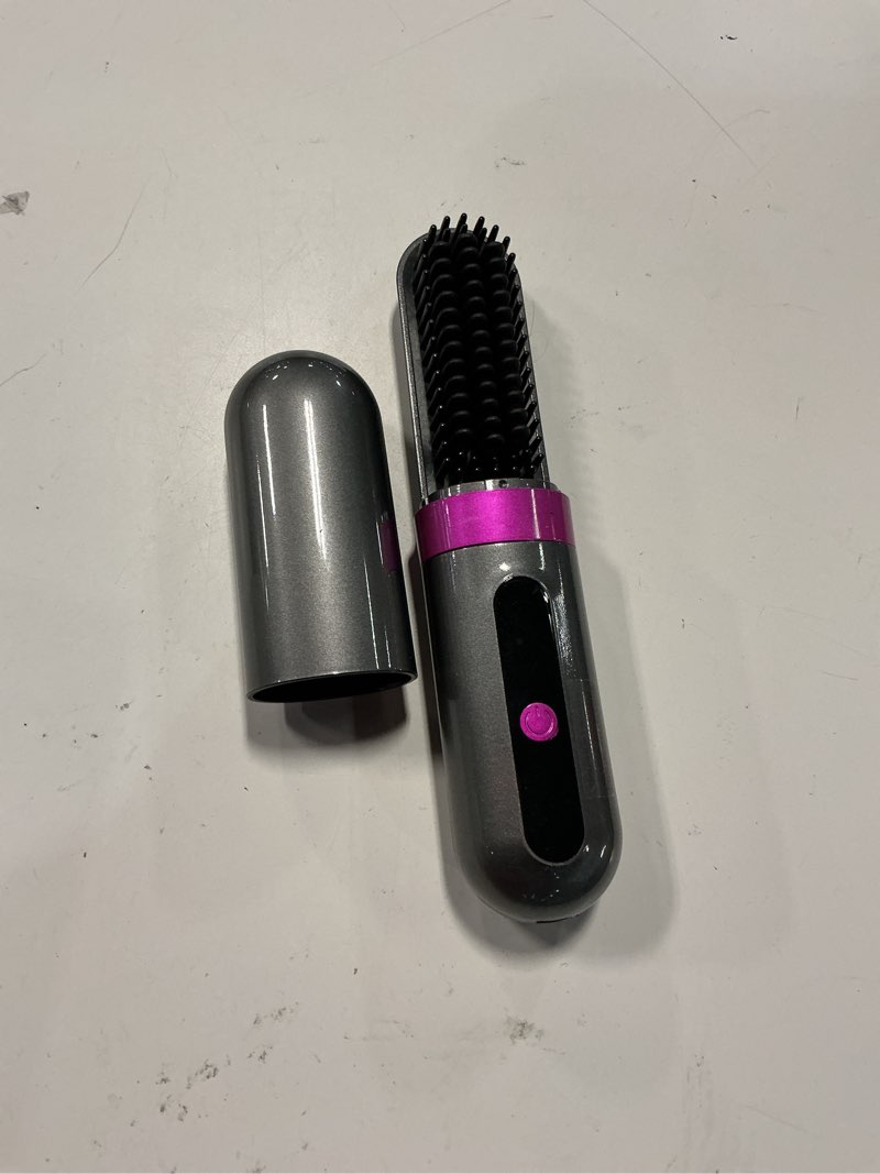 Condition photo showing As Is for go brush pro 2026 upgraded cordless hair straightener brush, ionic & anti-frizz, ceramic tourmaline mch fast heating, anti-scald, 3 temp settings, 4000mah type-c portable hot comb for women starry gray