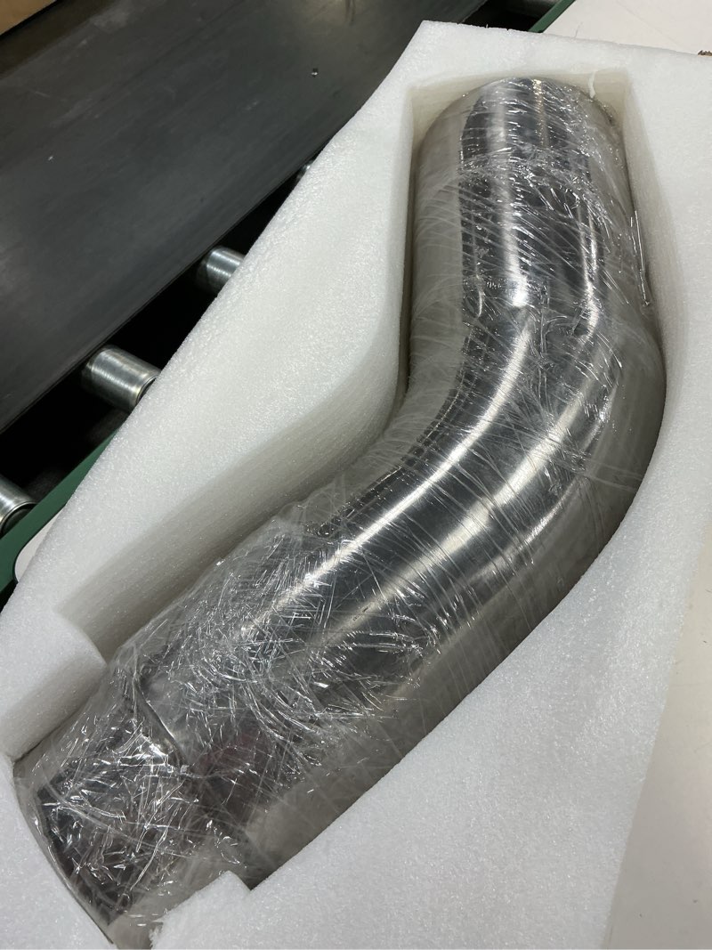 Condition photo showing Good Condition for 5 Inch Diesel Exhaust Elbow Tip 304 Stainless Steel Polished Exhaust Pipe Elbow 5”Inlet to 6” Outlet 23" Overall Long Side Exit Exhaust Tip Compatible with Pickup Truck