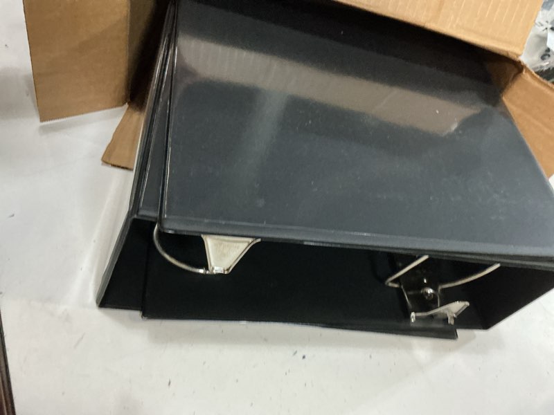 Condition photo showing Good Condition for samsill durable 5 inch 3 ring binder, locking d ring 100% recycled chipboard, black, 2 pack 2 pack 5 inch black