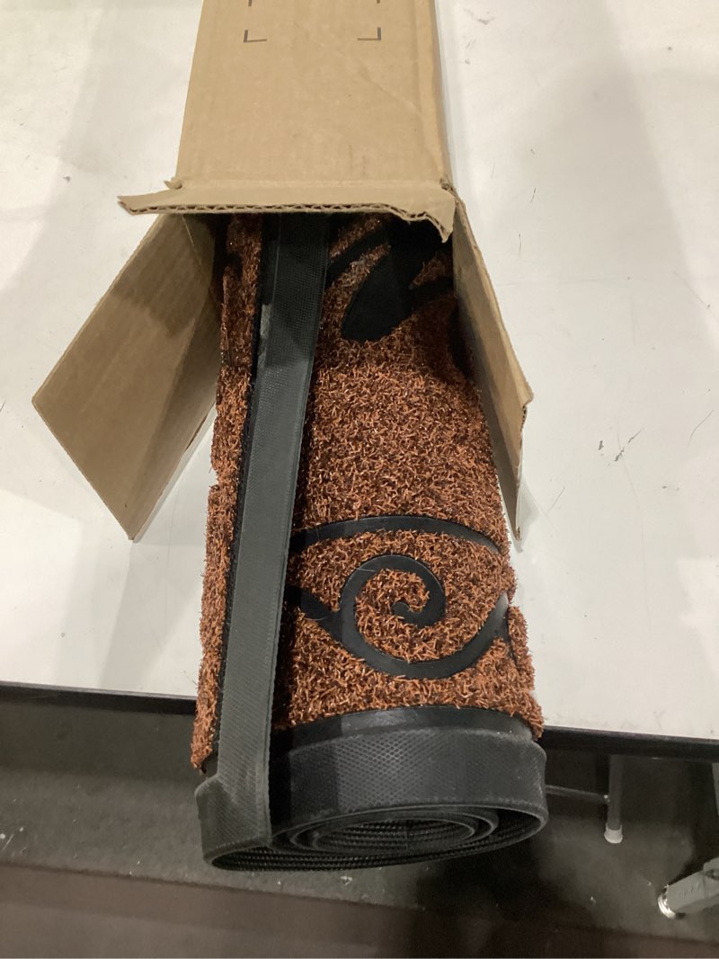 Condition photo showing New/Like New for Yimobra Welcome Mat Outdoor Indoor, Waterproof Heavy Duty Front Door Mat Outside Entrance, Extra Sturdy Non-Slip Doormat, Low Profile, Dirt Trapping, 36x24 Inches, Maroon Maroon Welcome Rectangular 36x24 Inch