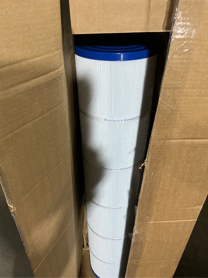 Condition photo showing Good Condition for poolpure plf150a pool filter replaces pentair cc150, ccrp150, pap150, ultral-c4, pp-c4, pp-c4-m, unicel c-9415, r173216, 59054300, filbur fc-0687, 160317, 160355, 160352, l x od: 31 1/8" x10 1/16" pack of 1