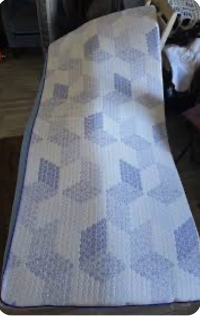 This is a 3-inch memory foam mattress topper with a cooling bamboo cover 74”x38”x3”