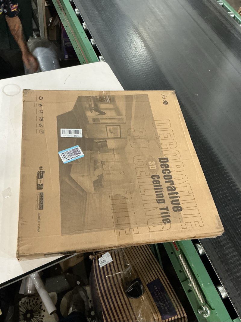 Condition photo showing New/Like New for Art3d Drop Ceiling Tiles, Glue up Ceiling Tiles, 2'x2' Plastic Sheet in Antique Gold (12-Pack, 48 Sq.ft) 24"x24" Antique Gold 12