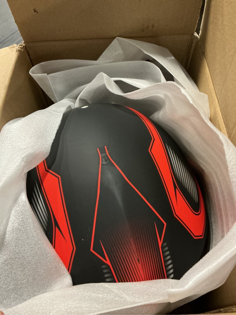 Condition photo showing Good Condition for youth dirt bike helmet set includes gloves, goggles, mask, ideal helmet for kids 8-14, premium safety gear for dirt bike helmets enthusiasts - dot approved (red,m) red2 medium
