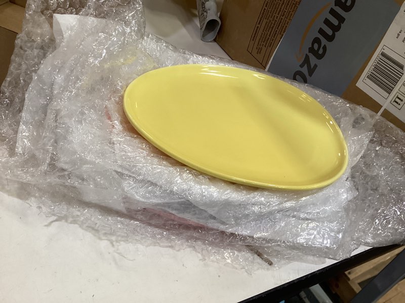 Condition photo showing Good Condition for easter pastel ceramic dessert plates 7.8inch easter egg shaped ceramic serving candy dishes eggs dinner tray salad plates dinnerware for spring garden tea party supplies(multicolor) egg shaped multicolor