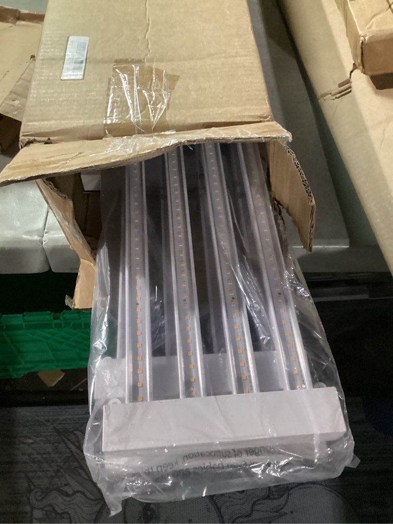 Condition photo showing As Is for barrina 8ft led shop lights, 72w 10000lm 5000k, daylight white, v shape, clear cover, hight output, linkable, t8 led tube lights for garage 8 foot with plug, 4 packs 5000k 8ft-4 packs