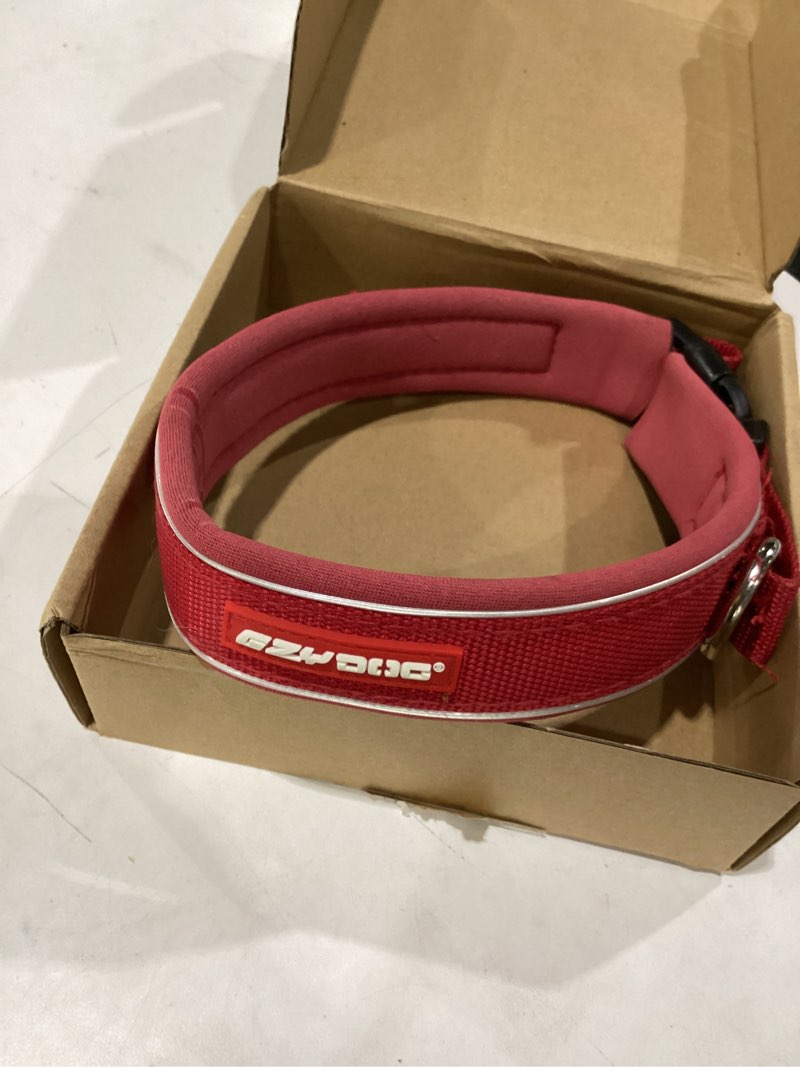 Condition photo showing Good Condition for ezydog neo dog collar - waterproof & reflective dog collar with soft padded neoprene for comfort & durable nylon – features quick release buckle and built-in id clip (large, red) red large