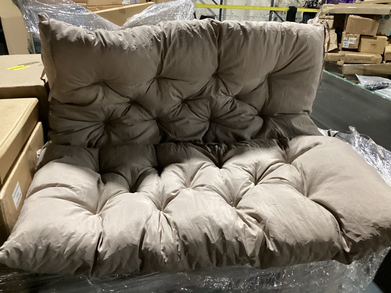 Condition photo showing Good Condition for outdoor swing cushions waterproof, with tie non slip con backrest garden patio bench swing chair replacement seat pad 2 3 seater lounger cushion
