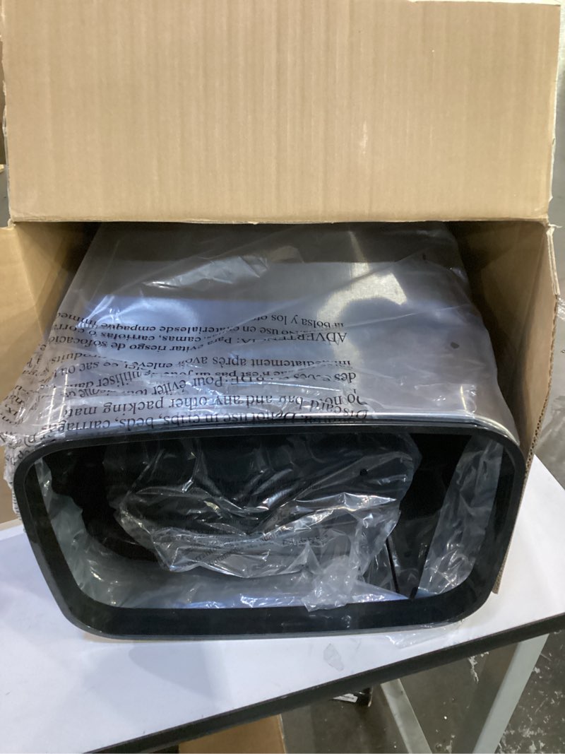 Condition photo showing As Is for ninestars automatic touchless infrared motion sensor trash can, 13 gal 50l, stainless steel base (rectangular, black lid), black trim