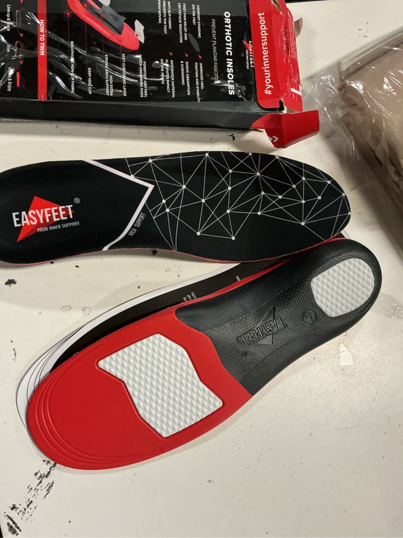 Condition photo showing New/Like New for (size:l)premium anti-fatigue shoe high arch support insoles men women - plantar fasciitis inserts - orthotic inserts shoe soles standing all day - flat feet foot - work boot insoles black l (men 11-12.5/women 12-13.5)
