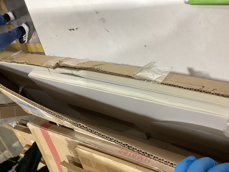 Condition photo showing As Is for 4Pack Cylinder Stands for Party, Foldable Cardboard Columns with 4 Clear Round Top Plates, Cake Display Pedestal Stand for Wedding Banquet Vendor Events Decorative Beige