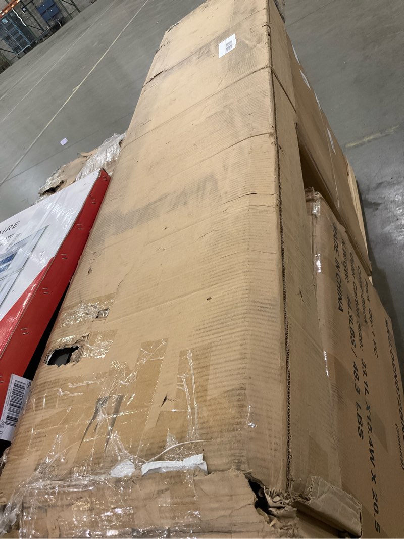 Condition photo showing As Is for Sauder Storage Cabinet/ Pantry cabinets, 29.61 " x D: 16.02 " x H: 71.50", Cinnamon Cherry finish