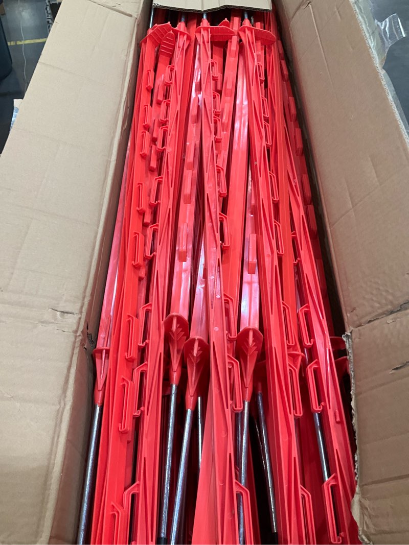 Condition photo showing Good Condition for electric fence posts with clips, pack of 50, 48inch temporary plastic step-in fence post for garden and farm, red red-50pcs