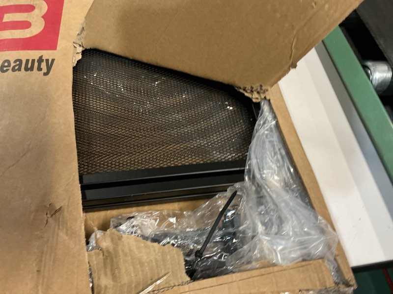 Condition photo showing As Is for fire beauty 3-panel folding fireplace screen with magnetic hinged doors, solid wrought iron panels fire spark guard