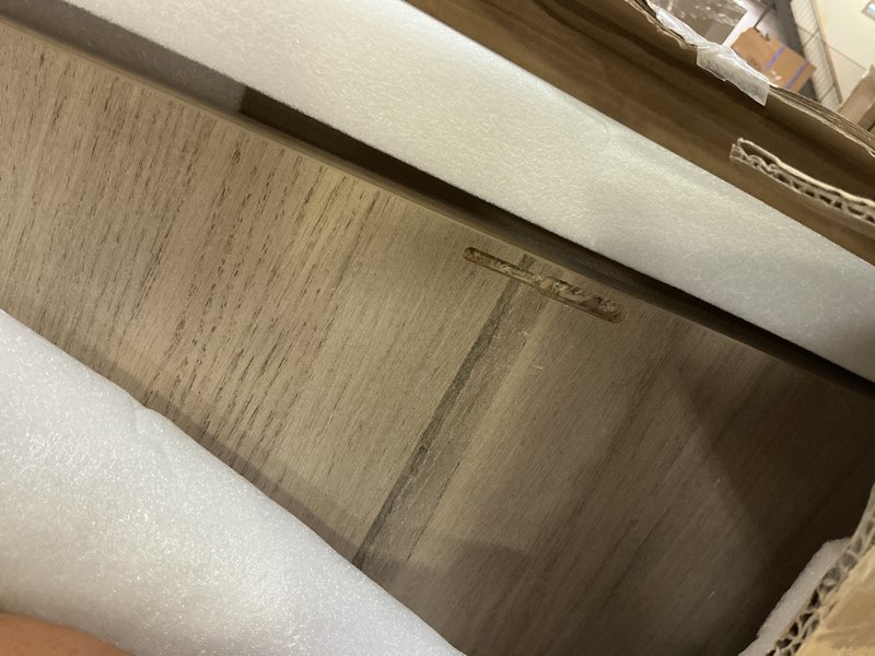 Condition photo showing Good Condition for kaboon washer dryer countertop, melamine countertop with edge rails - 27.5" depth x 54" width laundry room organization, white white standard (27.5"d x 54" w)