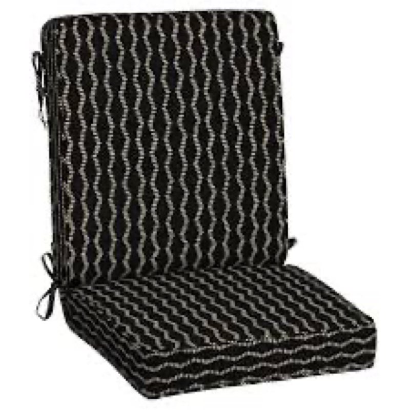 origin 21 20-in x 20-in black helix jacquard high back patio chair cushion