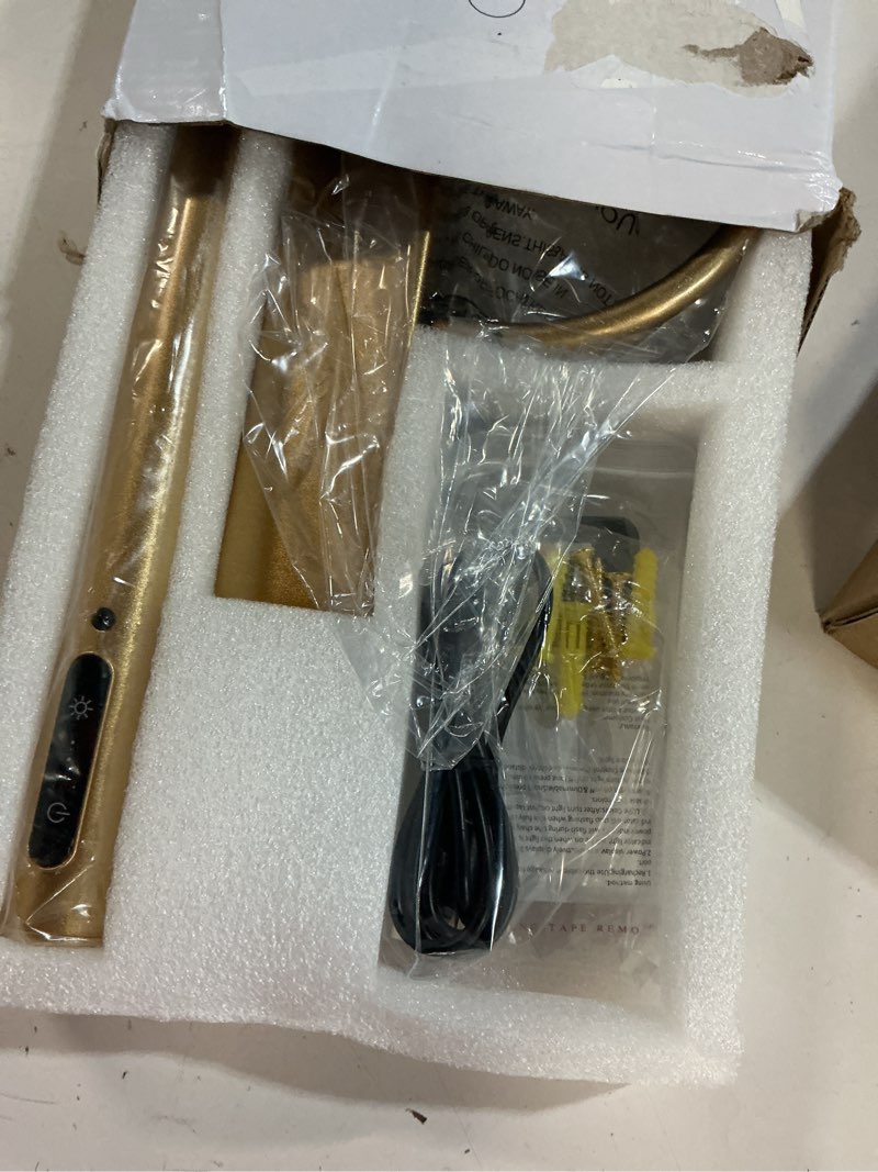 Condition photo showing Good Condition for dimmable cordless picture light with controller and timer, rechargeable 5000mah battery wall sconce for wall pictures, gallery artwork, paintings, portraits, dartboards (gold) 14"l x 6.3"w x 6.3"h gold