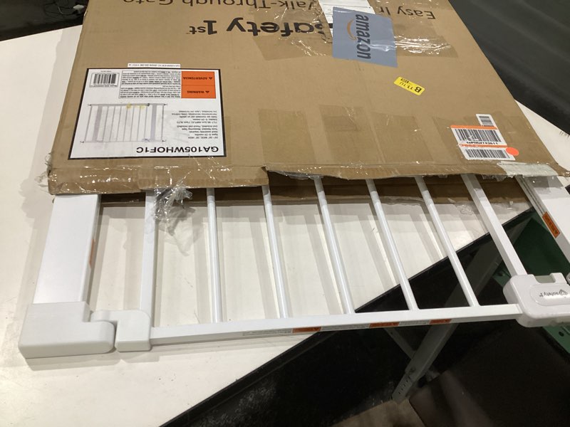 Condition photo showing As Is for Safety 1st Easy Install Walk Thru Baby Gate for Doorway With Door, Dog Gates, Fits 29\"-38\", Easy Install 28\" Tall, White 1-Pack 29\" to 38\" Wide x 28\" Tall White, USED