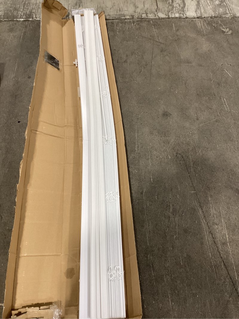 Condition photo showing Good Condition for allen + roth trim at home 2-in slat width 70-in x 64-in cordless white faux wood room darkening horizontal blinds