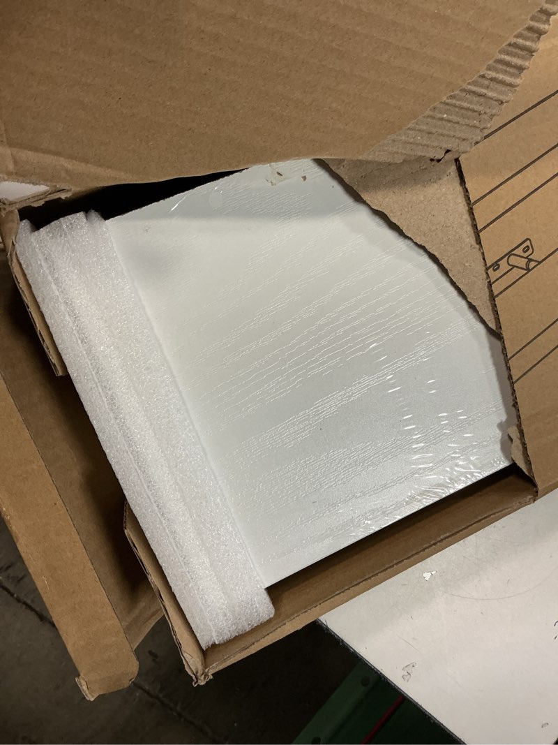 Condition photo showing As Is for BAYKA Floating Shelves White, 22.5 inches Rustic Wood Wall Mounted Shelves for Bathroom, Bedroom, Living Room, Kitchen & Office, Hanging Display Shelf with 22 lbs Capacity C. White - Modern Minimalist Style 22.5inches?for Books & Kitchenware?