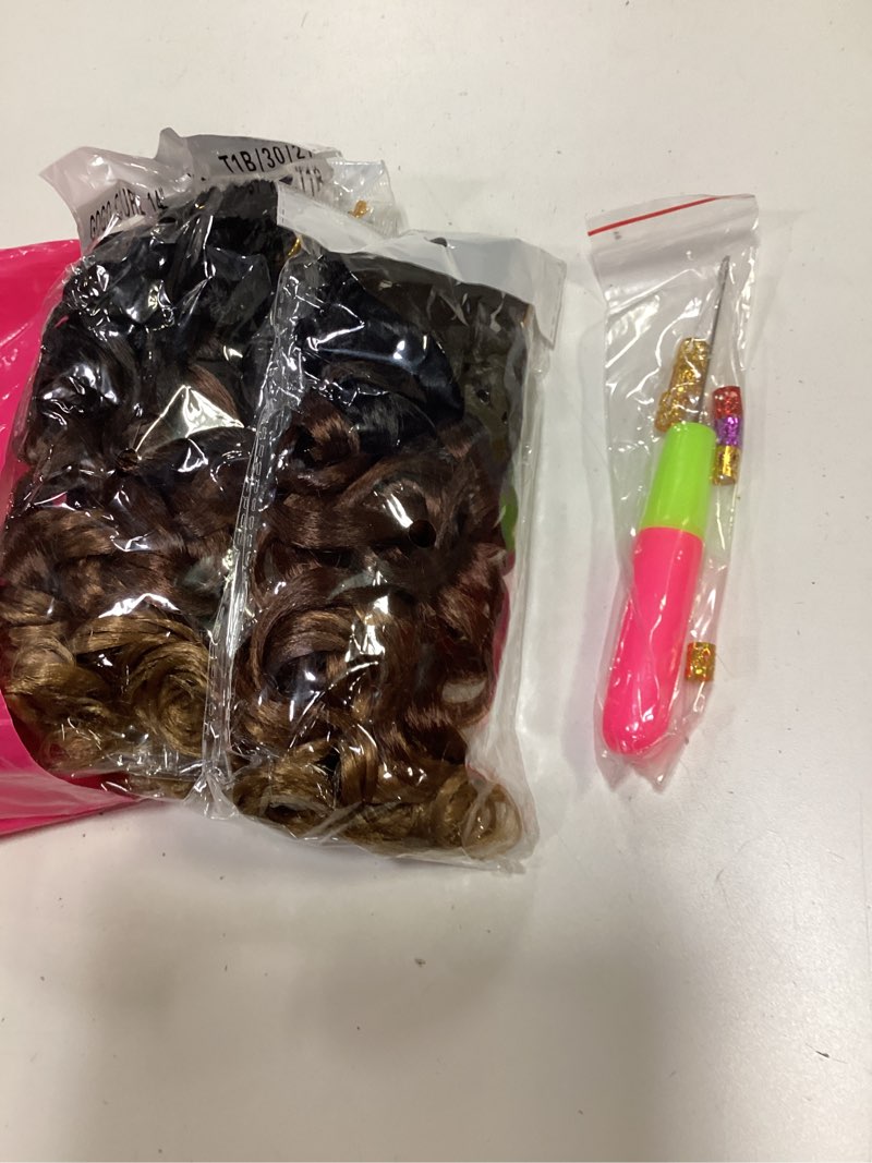 Condition photo showing New/Like New for vomella gogo curl crochet hair 8 packs 14 inch water wave curly crochet hair for women short beach curl synthetic deep twist crochet hair extensions(1b/30/27#) 1b/30/27 14 inch 8 packs
