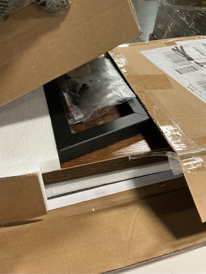 Condition photo showing Good Condition for teamix 31.5 inch dual monitor riser for 2 monitors, long monitor stand riser tv stand riser monitor stand for desk wood & steel desktop riser desk organization home office brown 31.5 inch