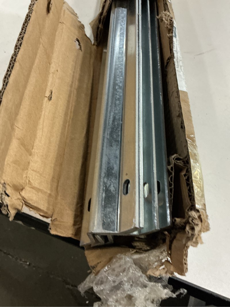 Condition photo showing Good Condition for wide heavy duty v-track for sliding gate, compatible with v-groove wheels, galvanized steel ground track modular design for driveway, warehouse & industrial gates