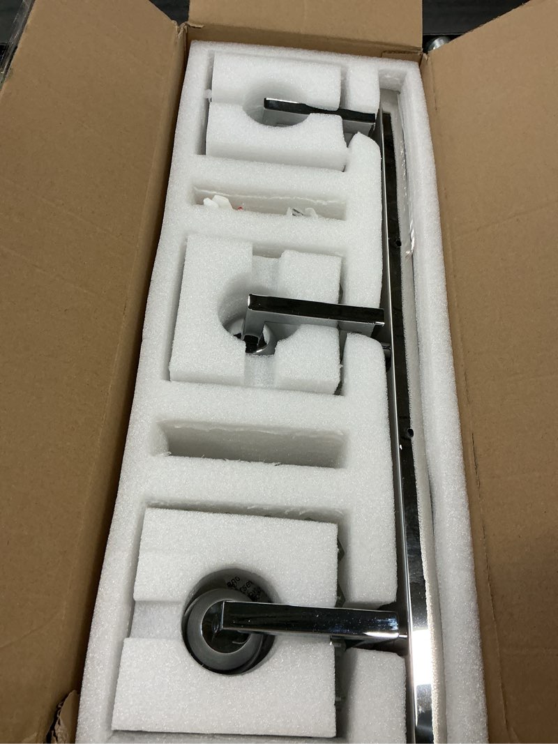 Condition photo showing Good Condition for Modern Bathroom Vanity Light 3-Lights Chrome Crystal Wall Lamp Bathroom Modern Crystal Vanity Lighting Chrome Crooked 3-Light