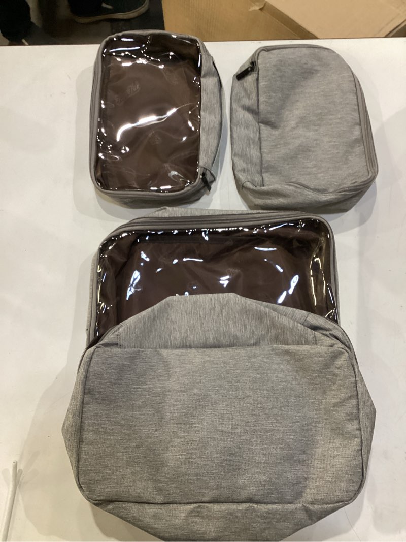 Condition photo showing New/Like New for carry on luggage 22x14x9 airline approved, 20 inch softside suitcase with 4 pcs, lightweight luggage for women men with tsa lock and 4 spinner wheels, soft side carry-on suitcases for travel, grey 20 inch grey