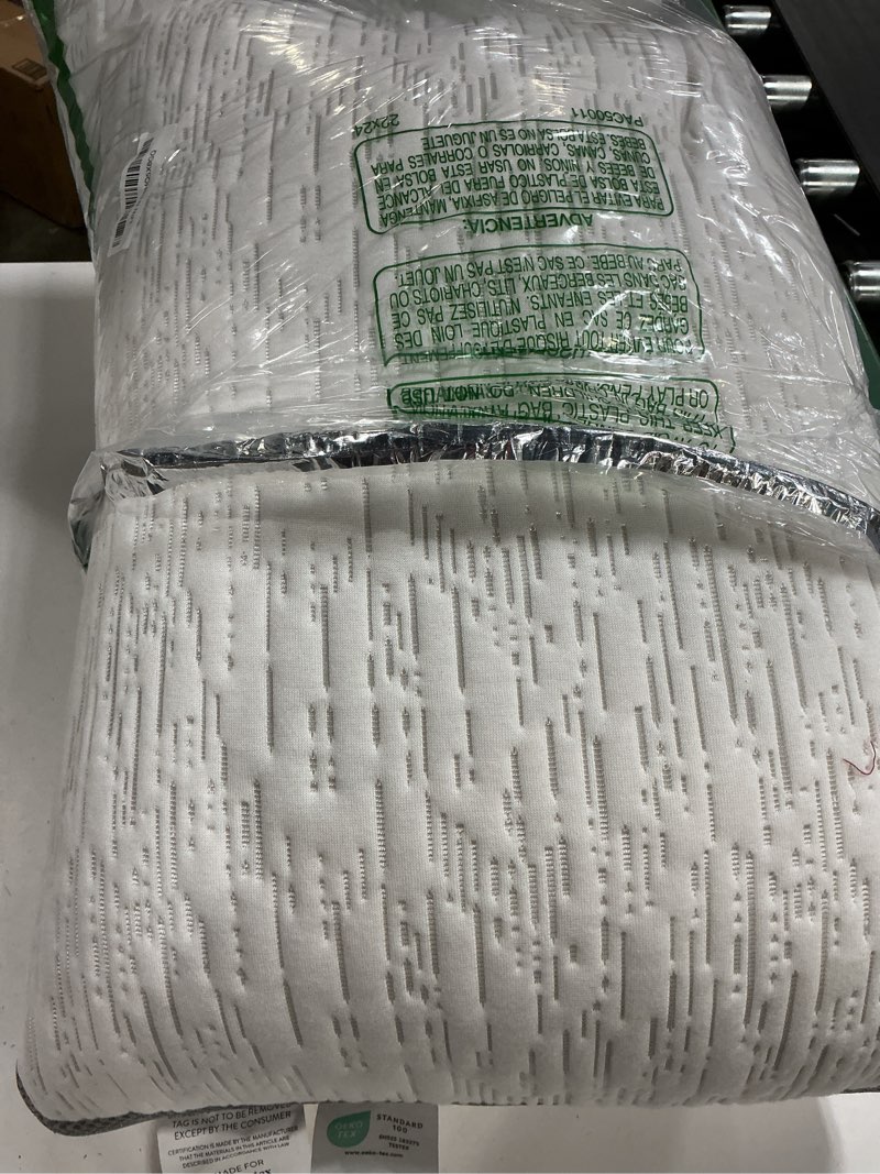 Condition photo showing As Is for accuratex pillows standard size set of 2, rayon derived from bamboo removable cover, shredded memory foam pillow with down alternative fill (adjustable), supportive pillows for side back sleepers grey standard