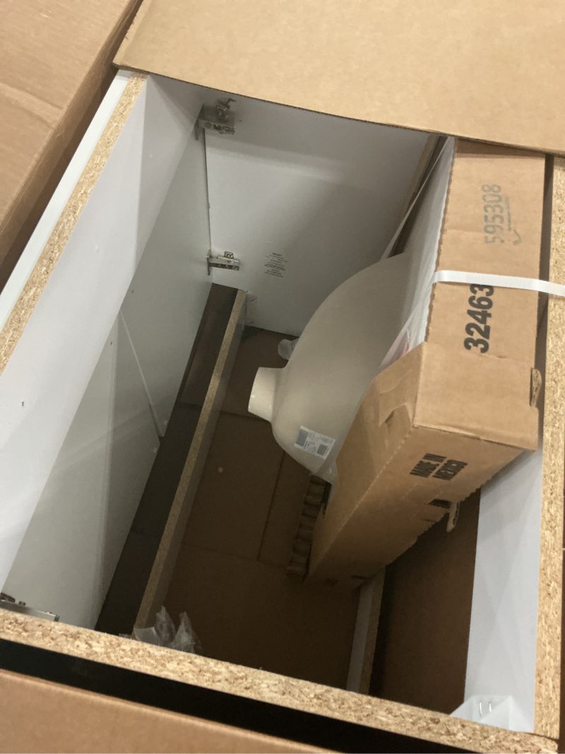Condition photo showing Good Condition for project source 30-in white single sink bathroom vanity with white cultured marble top