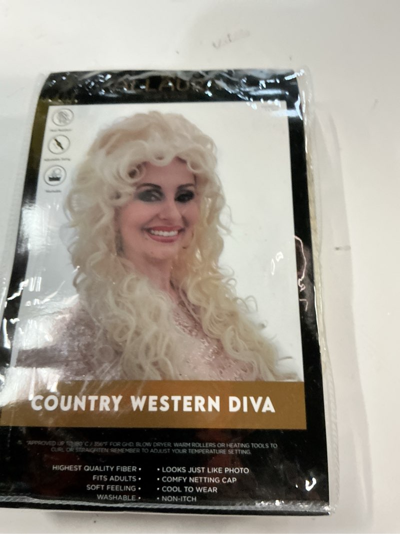 Condition photo showing New/Like New for ALLAURA Realistic Dolly Long Blonde Curly Hair Wig for Women & Kids – Heat-Resistant, Restyle & Reuse – Ideal for Cosplay, Anime, Costume Parties – Compatible with Dolly Wig Hairstyles and Accessories Long Blonde Curly Wig