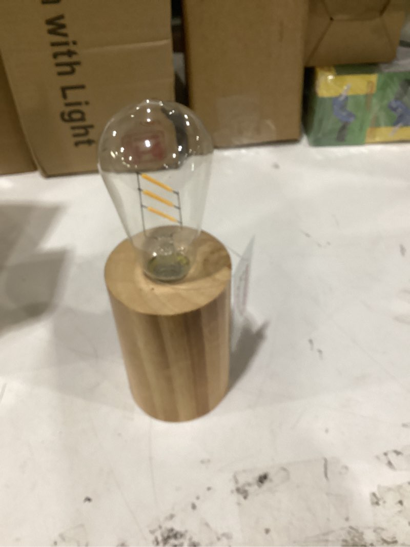 Condition photo showing Good Condition for yishine battery operated table lamp wood night light decorative table light for bedroom living room lights bedside table lamp desk decorative lights bright light festival home decoration(single)