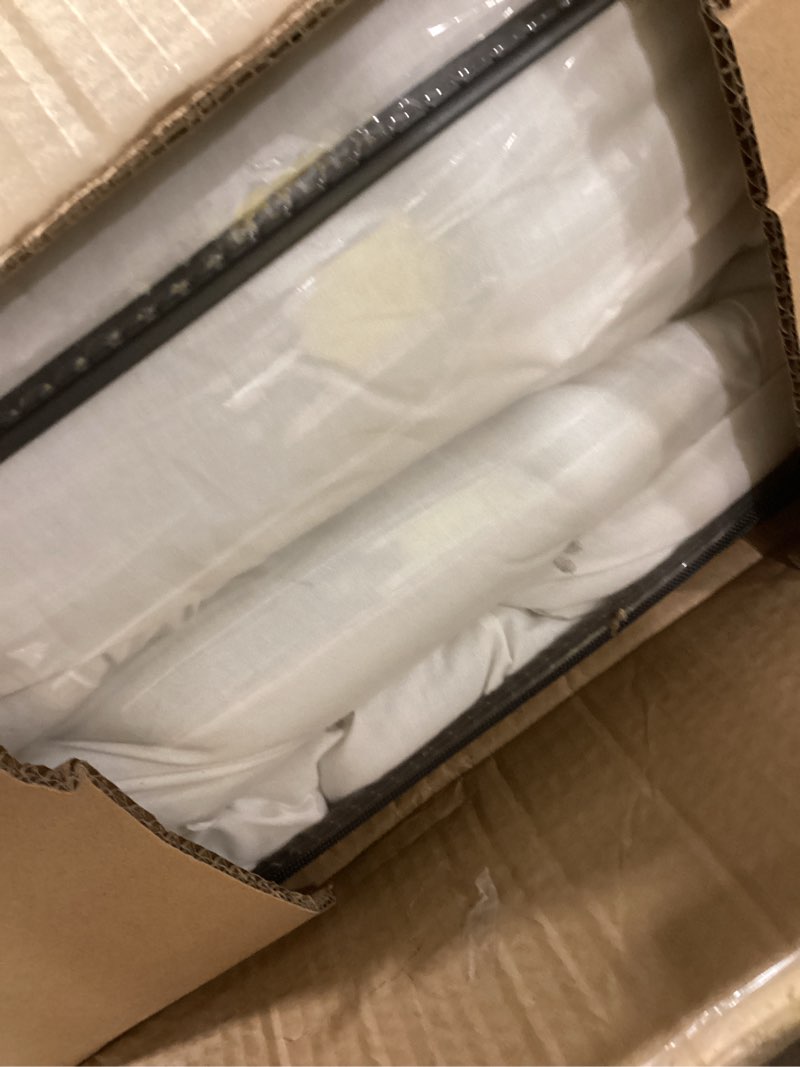 Condition photo showing Good Condition for Madison Park Comforter Set-Textured Luxury Design All Season Down Alternative Bedding, Matching Sham, Decorative Pillows, King (104 in x 92 in), Malia, Cotton Reversible Ivory 6 Piece King (104 in x 92 in) Malia, Cotton Reversible Ivory