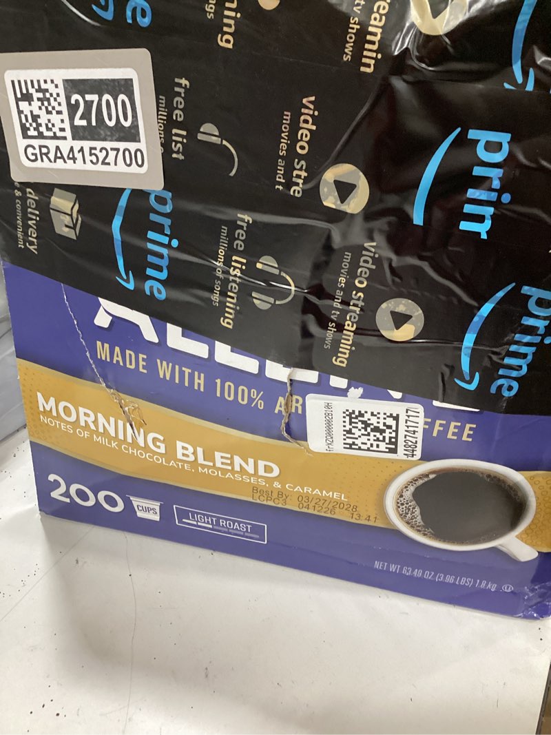 Condition photo showing As Is for victor allen's coffee morning blend, light roast, 200 count, single serve coffee pods for keurig k-cup brewers morning blend 200 count (pack of 1)