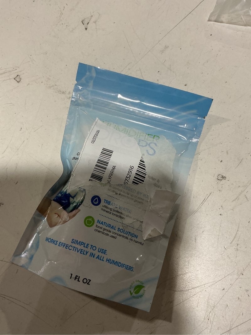 Condition photo showing New/Like New for the original humidifier drops - premium food grade concentrate, slows down residue accumulation on surfaces, minimizes scaling - freshens water in all humidifier models, 100+ day supply, made in usa