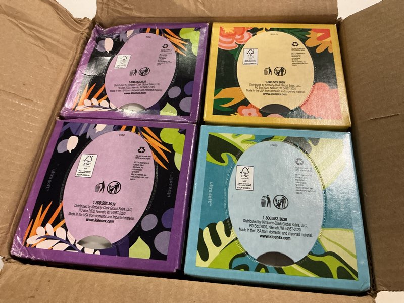 Condition photo showing Good Condition for Kleenex Ultra Soft Facial Tissues, 8 Cube Boxes, 80 Tissues per Box, 3-Ply, Packaging May Vary White 80 Tissues (Pack of 8)