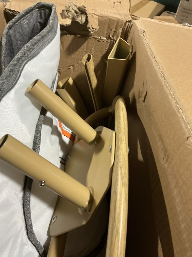 Condition photo showing As Is for Yacul Electric Baby Swing for Newborns, Infant Swing with 5 Adjustable Motions and Remote Control, Timing Function and Soothing Music, Portable Baby Rocker Swing for 0-6 Months Boys and Girls Silver