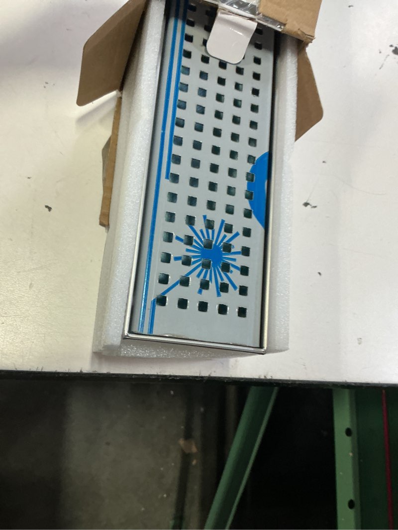 Condition photo showing Good Condition for neodrain 18-inch brushed linear shower drain with removable quadrato pattern cover, 304 stainless steel rectangle shower floor drains, bathroom linear drain &hair strainer(brushed nickel) stainless 18 in