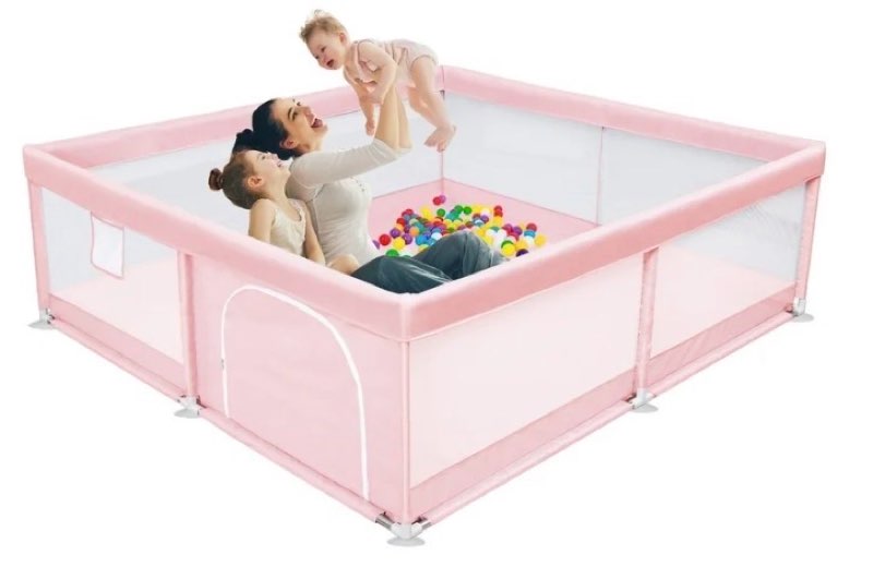 babyeap baby playpen large play yard fence for toddlers,pink