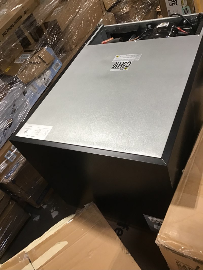 Condition photo showing As Is for Garvee 24-inch Beverage Refrigerator, 166 Can Beverage Fridge Built-in Glass Door, and Freestanding Beverage Cooler Digital Temperature Control 36°-60°F Soda Beer Fridge for Kitchen, Bar, or Office. NOT TESTED  INCOMPLETE 