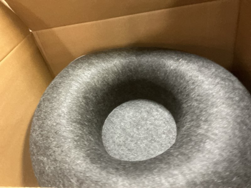 Condition photo showing As Is for Large Cat Tunnel Bed for Indoor Cats with 3 Toys, Scratch Resistant Donut Cat Bed, Up to 30 Lbs (L 24x24x11, Dark Grey) L(24x24x11) Dark Grey