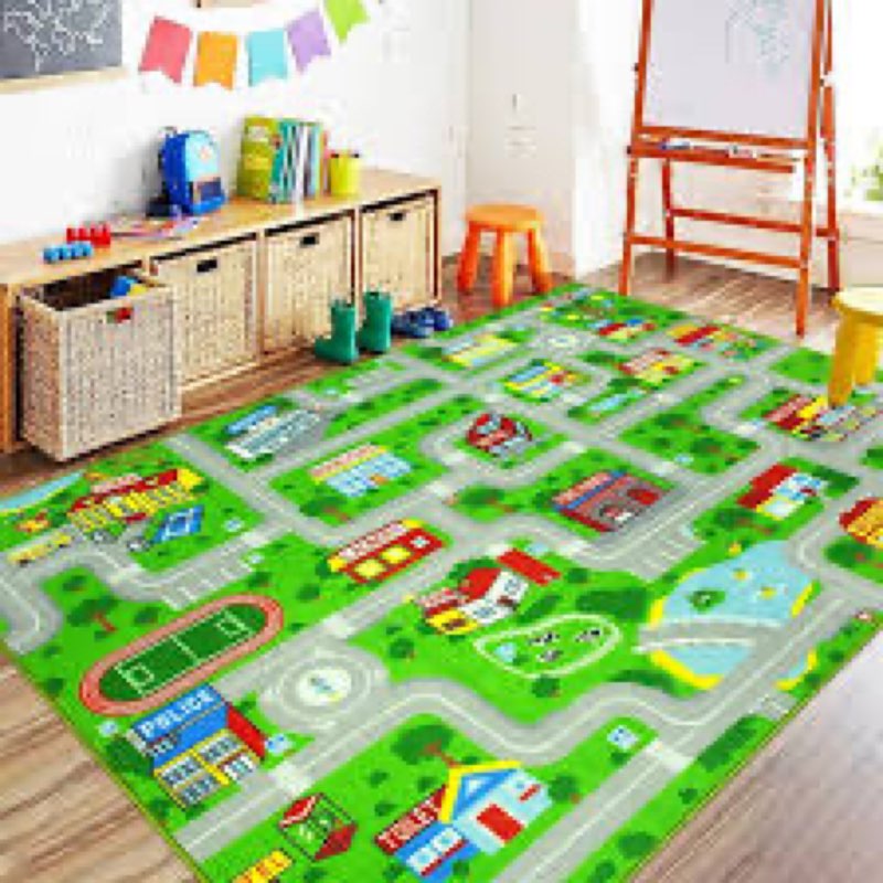 (similar item) KC Cubs 3x5 Country Farm Construction Car Road Street Rug – Educational Carpet Play Mat for Kids, Toddlers, Nursery, Classroom, Playroom, Baby Daycare
