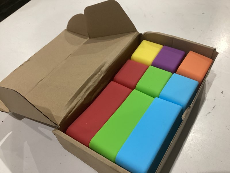 Condition photo showing Good Condition for ielek silicone lunch box dividers reusable non-toxic, bpa free, dishwasher safe bento box accessories lunch box dividers rectangle(red+green+orange)+square(blue+green+purple+yellow+red+orange)