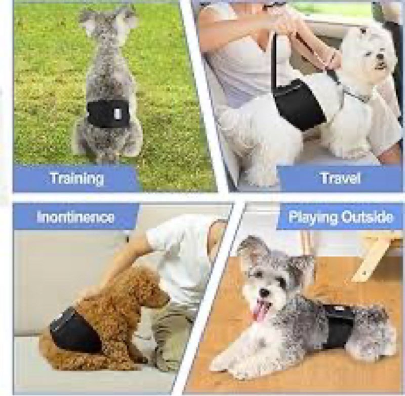 5 Pack Dog Diapers Male Reusable, Premium Belly Bands for Male Dogs, High Absorbing Male Dog Pee Wra