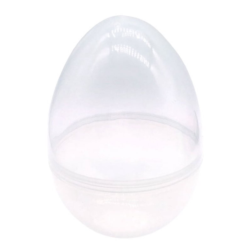 Clear Easter Eggs Containers for Candies Snacks, Durable Plastic Empty Transparent Easter Eggs Small Fillable Easter Egg for Easter Hunt Game Party Table Centerpiece Decor