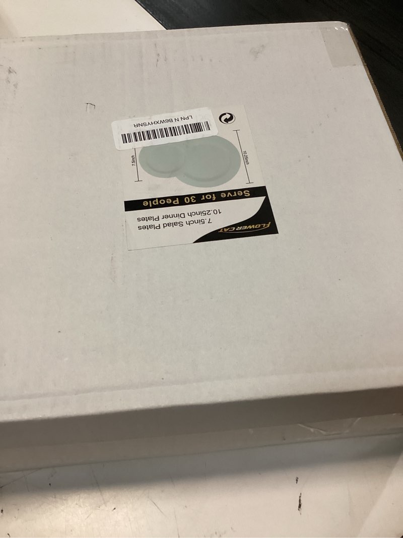 Condition photo showing New/Like New for flowercat 60pcs sage green plates - heavy duty plastic plates disposable for party/easter - include 30pcs 10.25inch sage green dinner plates and 30pcs 7.5inch dessert plates 60 sage green